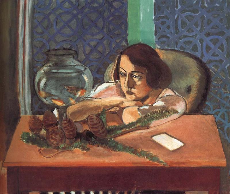Henri Matisse Fish tank after a woman oil painting image